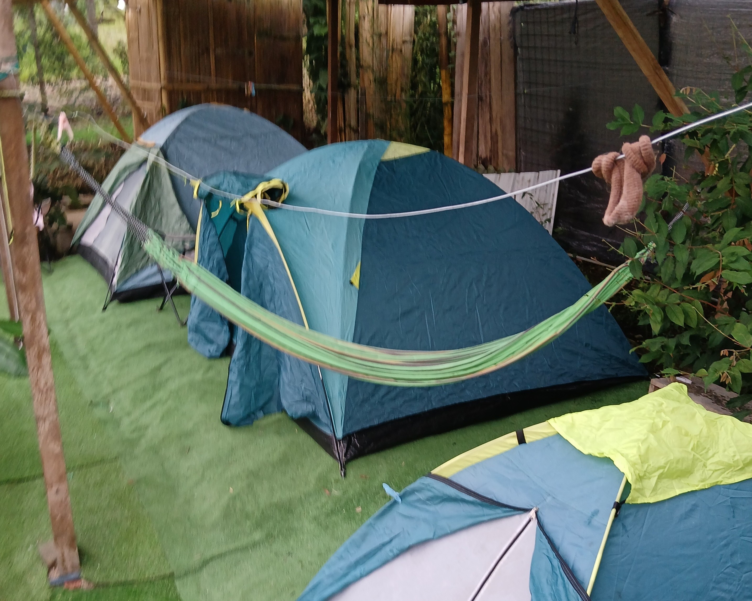 Renderización de una casa construida en un terreno plano con vegetación alrededor